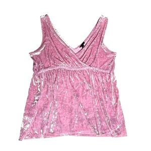 Torrid‎ Pink velvet babydoll Sleeveless Tank Top fairy coquette Large